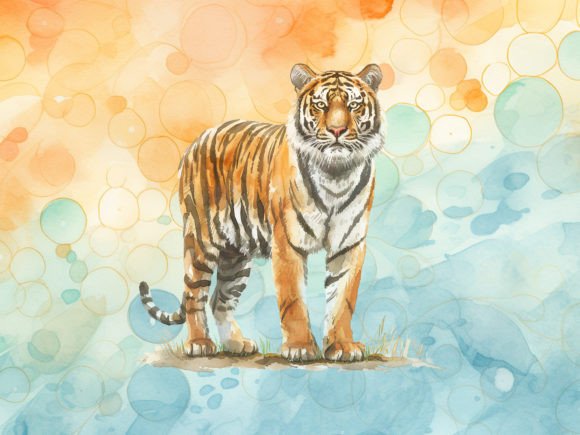 10 Watercolour Tiger Sublimation Clipart: Bold Art for Modern Brands