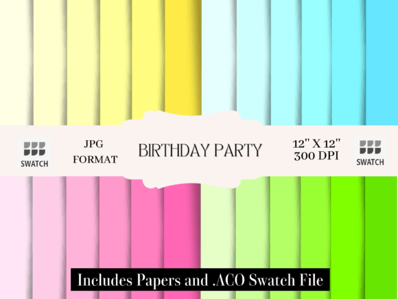 Birthday Party – JPGs & Color Swatch: Your Instant Festive Toolkit
