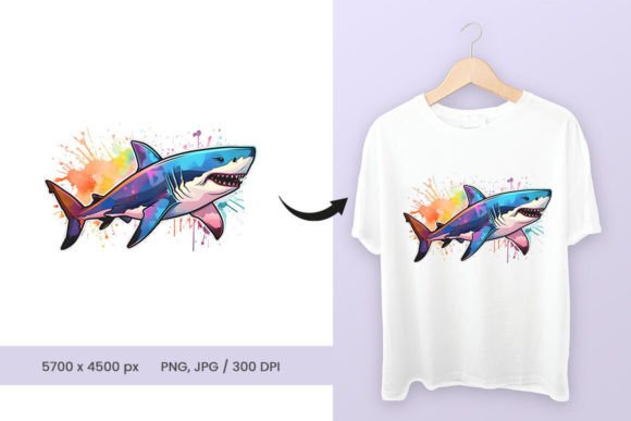 Dynamic Visuals: The Cool Color Splash Shark