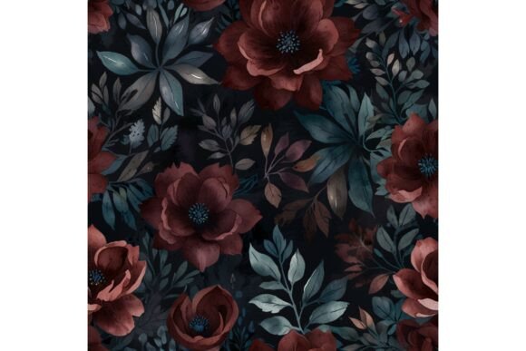 Retro Watercolour Flower Digital Paper for Inspiring Mood Boards