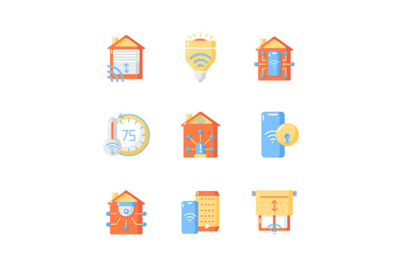 Smart Home Vector Flat Color Icons for Modern Design