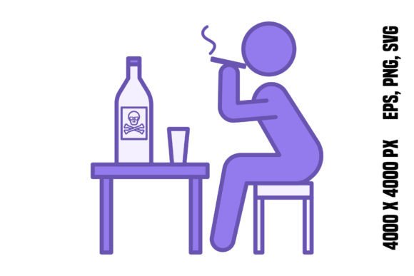 Unhealthy Lifestyle Color Icon: A Bold Visual for Modern Brands