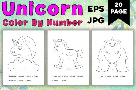 Unicorn Color by Number Pages 03: Beyond the Myth