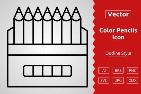 Vector Color Pencils Outline Icon: A Creative Essential