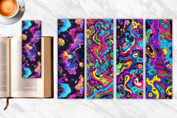 Vibrant Nostalgia: The Psychedelic 90s Neon Color Bookmark